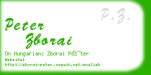 peter zborai business card